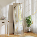 HOMCOM Rectangle Full Body Mirror - 21" W x 64" H - Natural-Shatterproof tempered glass ensures safety and lasting clarity 