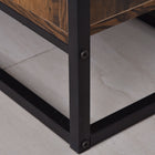 HOMCOM 5-Tier Bookcase with Doors and Open Shelves - Brown-Material: E1 Grade Particle Board, Metal 