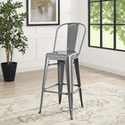 Modway Promenade Bar Side Stool - Gunmetal-Some Assembly Required