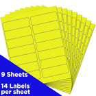 JAM Paper Mailing Address Labels, 1 1/3 x 4, Neon Yellow, 252 Pack-Neon Yellow