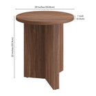 Hudson&Canal Anders 20"W Round Side Table - Satin Walnut-Product Dimensions: 20" L x 20" W x 22" H