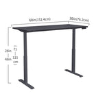Motionwise 60" Electric Height Adjustable Standing Desk - Black-Assembly required