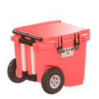 RovR RollR 45 Quart Wheeled Hard Cooler with Telescopic Handle - Coral-New RapidLock Latches create an airtight seal and offer fast, easy-to-use access to the party