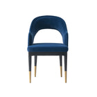 Manhattan Comfort Carrington 20.9" Modern Glam Velvet Upholstered Dining Armchair - Midnight Blue-Modern Glam Dining Chair for Dining and Living Room Usage