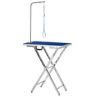 PawHut Foldable Dog Grooming Table for Medium Dogs - Blue-Robust metal frame with non-slip feet for stability