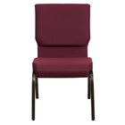Flash Furniture HERCULES Series 18.5"W Stacking Church Chair in Burgundy Patterned Fabric with Gold Vein Frame-Multipurpose Church Chair