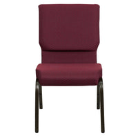Flash Furniture HERCULES Series 18.5"W Stacking Church Chair in Burgundy Patterned Fabric with Gold Vein Frame-Multipurpose Church Chair