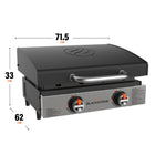 Blackstone 22" Original Stainless Front Panel Table Top Griddle With Hood-Uses a one-pound regulator, adapter hose not included