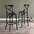 Modway Gear Bar Stool - Black-Non-Marking Foot Caps