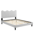 Modway Current Performance Velvet Queen Platform Bed - Light Grey-Queen Platform Bed