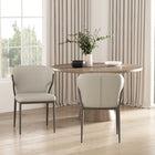 Manhattan Comfort Kirsten 20.5" Modern Leatherette Upholstered Dining Chair - Light Grey - Set of 2-Upholstered in Luxurious Leatherette with Fine Stitching