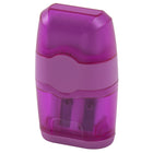 Merangue 2-in-1 Sharpener & Eraser - Assorted-Translucent casing lets you easily monitor shavings and usage