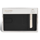 Champs Onyx Leather Access Card Case - Black-Easy access credit card slot