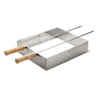 Tramontina Churrasco BBQ Stainless Steel Skewer and Grill Rack Set with Wood Handles-Ideal for roasting sausages or other types of meat