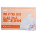 Perk Tall Kitchen Garbage Bags - Wave Top - 24" x 30" - White - 20 Pack-Strong and durable plastic garbage bags