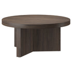 Hudson&Canal Holm 32"W Round Coffee Table - Alder Brown-Tabletop features a weight capacity of 50 lbs