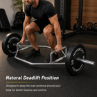 MotionGrey Olympic Hex Trap Bar for Deadlifts and Strength Training - 140 cm - Silver-Hexagonal bar shape positions the lifter inside the frame for trap-bar movements