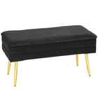 HOMCOM Upholstered Storage Bench for End of Bed - Black-Thick foam padding and velvet-feel surface provide a comfortable sitting experience;