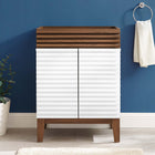 Modway Render 24" Bathroom Vanity Cabinet - White/Walnut-Walnut Grain Vanity