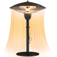 Outsunny 1500 W Outdoor Electric Patio Heater with Tip-Over Protection-1500 W halogen heater delivers instant heat for your outdoor comfort