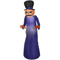 GEMMY Airblown Inflatable Halloween Pumpkin Reaper with Top Hat - 60"-Lights up with bright, energy-efficient LED light