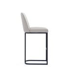 Manhattan Comfort Serena 17.71" Modern Leatherette Upholstered Barstool - Light Grey-Made to Last. Commercial Grade Product