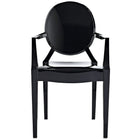 Nicer Furniture Louis XVI Ghost Chair - Black - 2 Pack-Made of heavy-duty molded Black polycarbonate