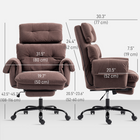 HOMCOM Ergonomic Reclining Executive Office Chair with Footrest - Coffee-Quiet, smooth PU wheels and swivel seat of desk chair protect the floor and ensure silent movement
