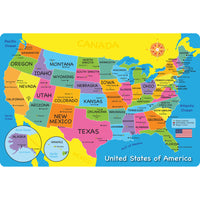 Ashley Productions Smart Poly The Original Fun Mat Welcome Mat - 15.5" x 23.5" - USA Map-Measurements and Design: The USA Map Welcome Mat measures 15.5" x 23.5".