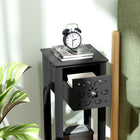 HOMCOM Nightstand - Black - Set of 2-Elevated base allows easy floor cleaning and ventilation