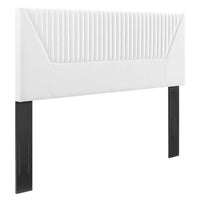 Modway Patience Channel Tufted Performance Velvet Full/Queen Headboard - White-Channel Tufted Full/Queen Headboard