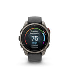 Garmin fēnix 8 Pro Multisport GPS Smartwatch - 47 mm - Titanium with Graphite/Black Silicone Band-SAVE POWER WITH LTE-M - fēnix 8 Pro connects to the LTE-M network, which is designed to use less power than standard LTE communications — minimizing battery drain on your watch to keep your adventures going longer and stronger.