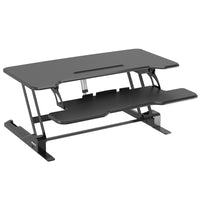 Mount-It! Electric Standing Desk Converter with 38" Desk Top - Black-Turn your traditional desk into an active sit-stand workstation with this motorized standing desk converter