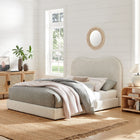 Modway Seluna Boucle Queen Platform Bed - Pearl-Soft Textured Boucle Upholstery