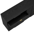 Manhattan Comfort Clive 72" Mid-Century Modern 6-Drawer Double Dresser - Black & Gold-Sculpted drawer fronts feature vertical undulations that create a rhythmic, dimensional surface