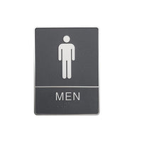 Futech Man with Braille Washroom Sign - Grey - 2 Pack-6"W x 8"H x 1-1/4"D