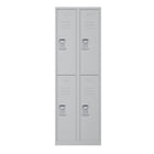 Ceha RH Series 2-Tier Locker with Louver Vents and Recessed handle - Bank of 2 - Light Grey-Built to withstand heavy daily use