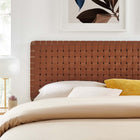 Modway Sparta Weave Vegan Leather King Headboard - Walnut Brown-Vegan Leather Basketweave