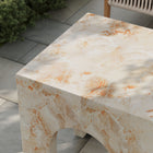 Modway Valen Square Indoor/Outdoor Patio Arched Concrete Side Table - Honey Onyx-Arrives Fully Assembled