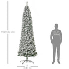 HOMCOM 9' Pre-Lit Snow-Flocked Christmas Tree - Green-No controller included 