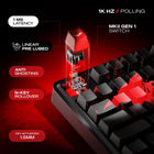Cybeart Nighthawk 75 TKL Trimode Wireless RGB Gaming Keyboard - The Batman-4000 mAh battery delivers 266 hours with RGB lights off and 22 hours with RGB lights on