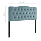 Modway Annabel Diamond Tufted Performance Velvet Full Headboard - Light Blue-Velvet Polyester Upholstery