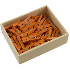 JAM Paper Wood Clip Clothes Pins - Small - 7/8" - Orange - 50 Pack-Colour: Orange 
