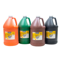 Handy Art Little Masters Washable Tempera Paint - 4 Gallon Kit - Orange, Green, Brown, Black-Fine quality and economical choice for the beginning artist