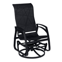 Dura Housewares Kansas Aluminium Swivel Glider - Black-Modern look swivel glider