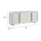Modway Bellamy 63" Curved 4-Door Sideboard Cabinet - Ash-Soft-Close Hinges