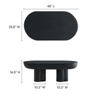 Modway Caspian Oval Concrete Coffee Table - Black-Concrete Overlay