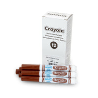 Crayola Broad Line Washable Markers - Brown - 12 Pack-Add bold, vibrant colour to artwork, school assignments and other creative projects