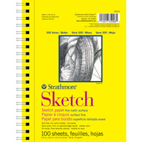 Strathmore 300 Series Sketch Paper Pad, Spiral-Bound, 5.5" x 8.5", 100 Sheets-5.5" W x 8.5" L