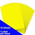JAM Paper Full Page Labels, 8.5 x 11 Sticker Paper, Neon Yellow, 2 Pack (337628611g)-Yellow